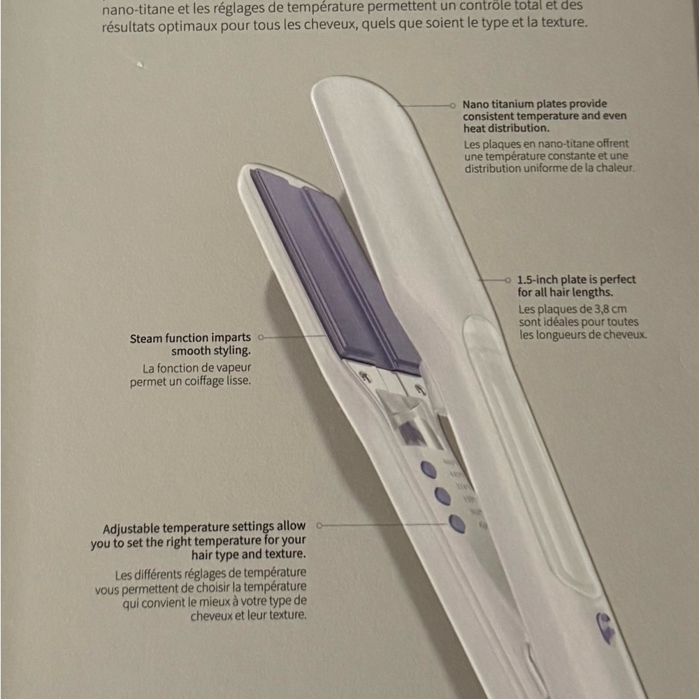 Purple and White Hair Straightener